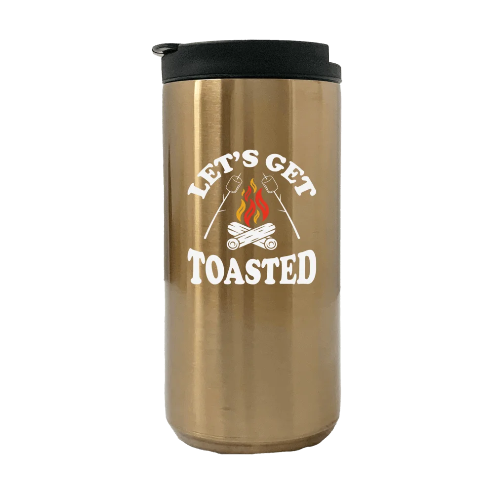 Let's Get Toasted Camping Fireplace 14oz Coffee Tumbler