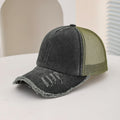 Men's And Women's Style Wide-hole Padded Edge Washed Sponge Top Patchwork Mesh Trucker Cap Trendy Baseball Cap Suitable For Daily Casual Outings Practical