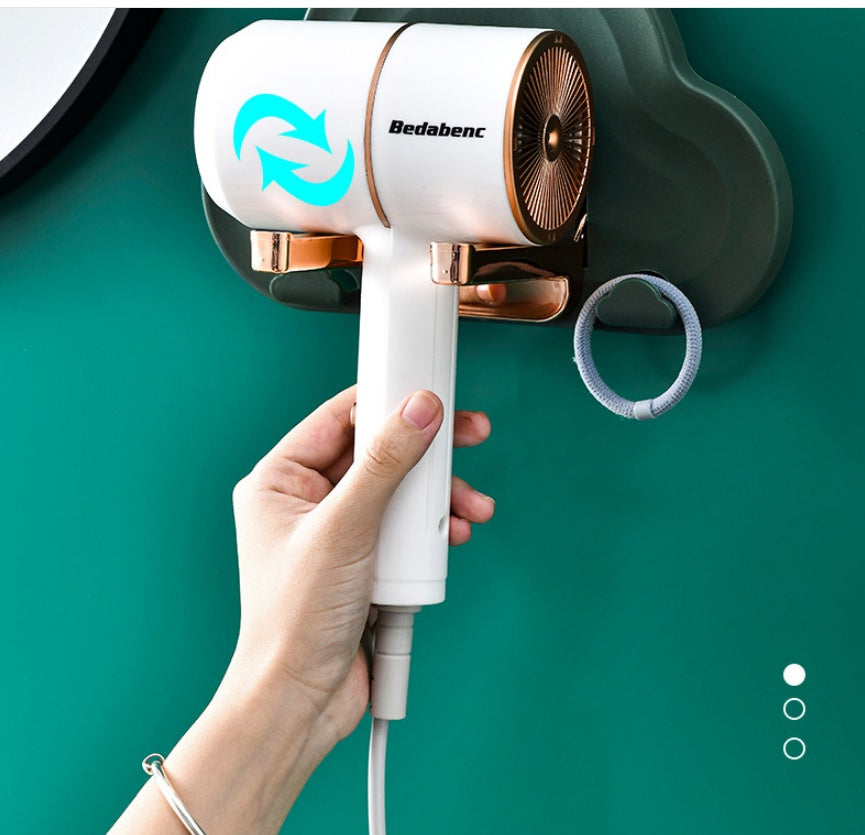 Bathroom Non-perforated Foldable Hair Dryer Hanger