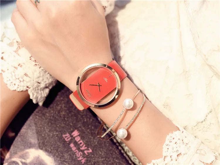 Famous Watch for Women Luxury Leather Skeleton Strap Watch Dress Watch Casual Quartz  Watch Stainless Steel Watch часы женские