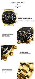 NIBOSI Mens Watches Top Brand Luxury Famous Men's Dress Watch Fashion Casual Military Quartz Wristwatches Saat Relogio Masculino