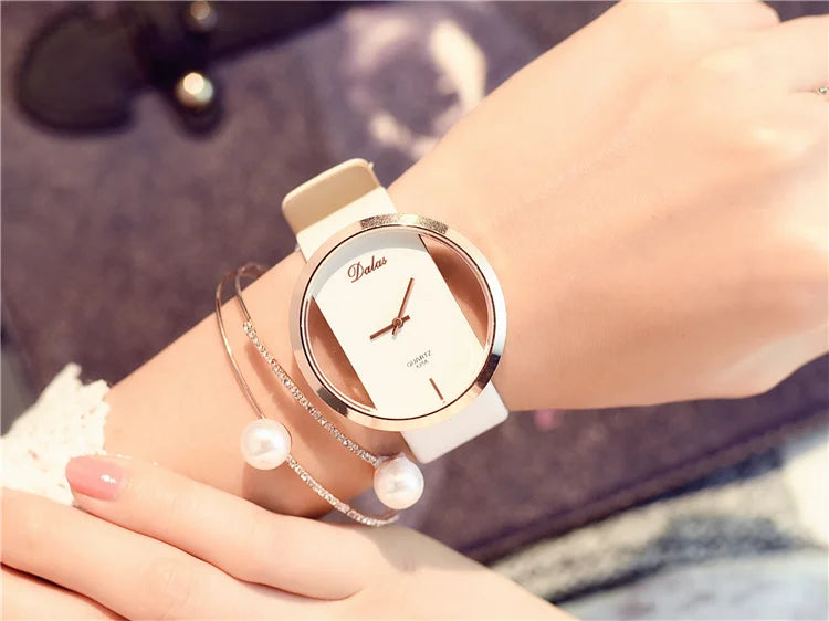 Famous Watch for Women Luxury Leather Skeleton Strap Watch Dress Watch Casual Quartz  Watch Stainless Steel Watch часы женские