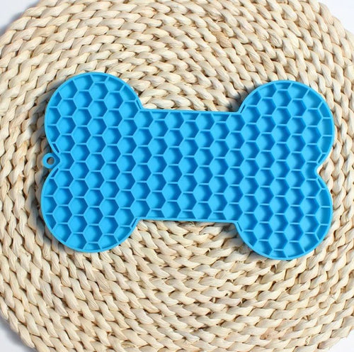 Bone-Shaped Silicone Dog Lick Mat – Slow Feeder Pad